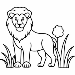 This fun and educational vector illustration coloring book features jungle animals like lions elephants and monkeys perfect for a jungle safari adventure