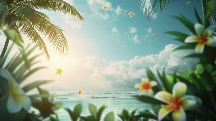 beach background concept with copy space