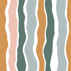 Striped vector seamless pattern. Contemporary collage seamless background. Colorful stripes for fabric design.