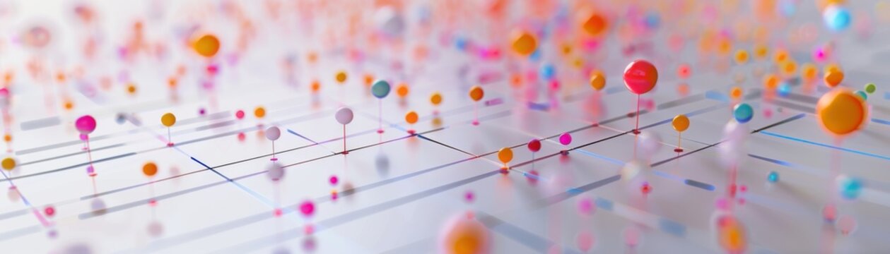 Realistic scatter plot, light background, markers, grid lines, studio lighting