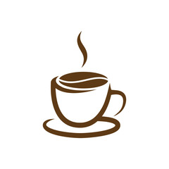 vector coffee cup and beans logo