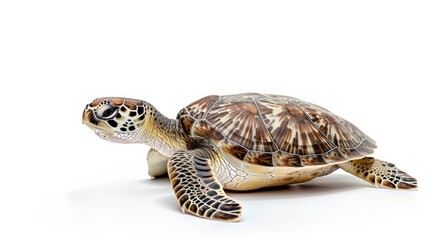 Obraz premium isolated sea turtle on white background highresolution nature photography