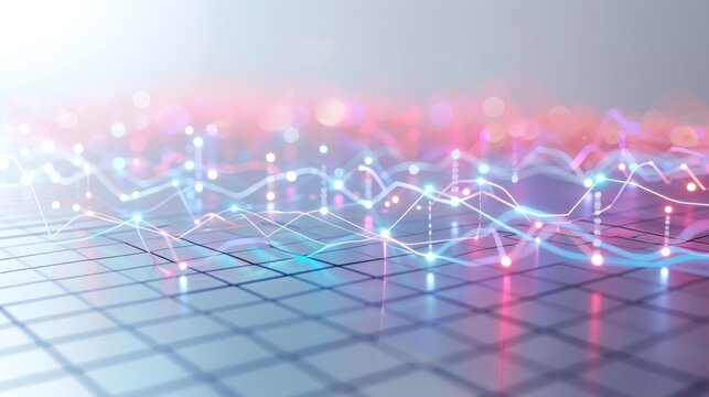 Realistic scatter plot, markers, light background, grid lines, studio lighting