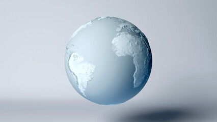 Blue World, Planet Earth in 3D, Earth Environment Conservation Concept, Save the Planet, 3D render