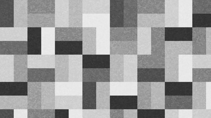 Geometric background. Rectangle pattern. Grey and White. Grainy Texture.