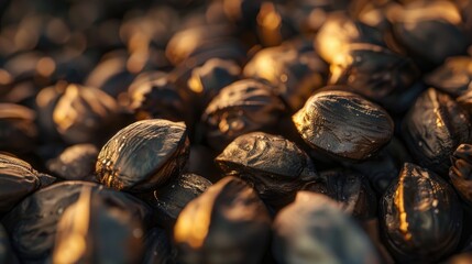 Macro shot of metallic nuts