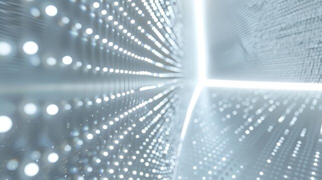 Studio lighting on dotted scatter plot, light tones, minimalist design, realistic