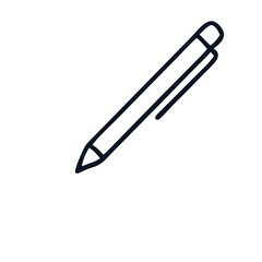 Obraz premium Black Line Art Pen Icon on Transparent Background 