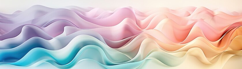 Obraz premium Smooth lines area chart, pastel colors, transparency, realistic, studio lighting