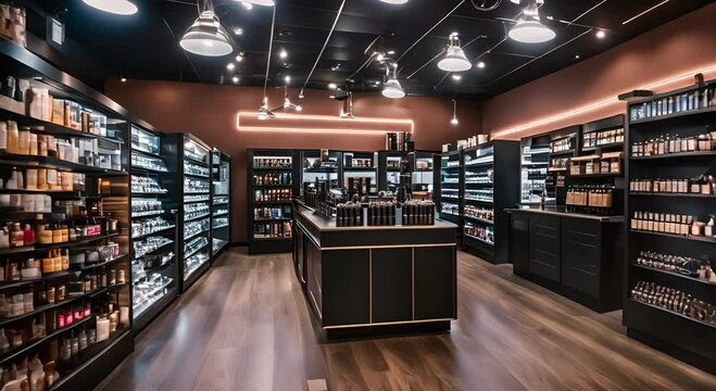 Interior of a vape shop.