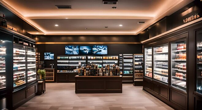 Interior of a vape shop.
