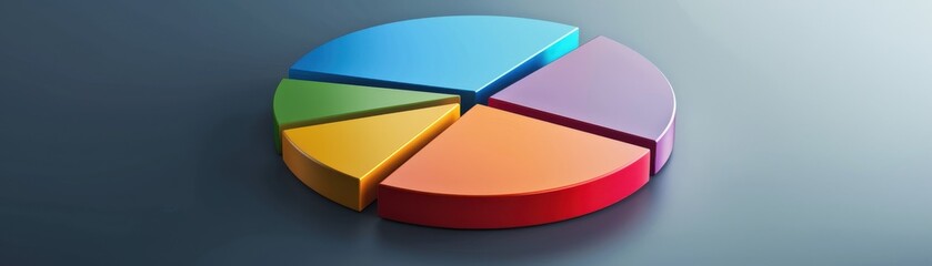 Obraz premium Studiolit pie chart, multicolored, sleek design, dynamic layout, realistic style