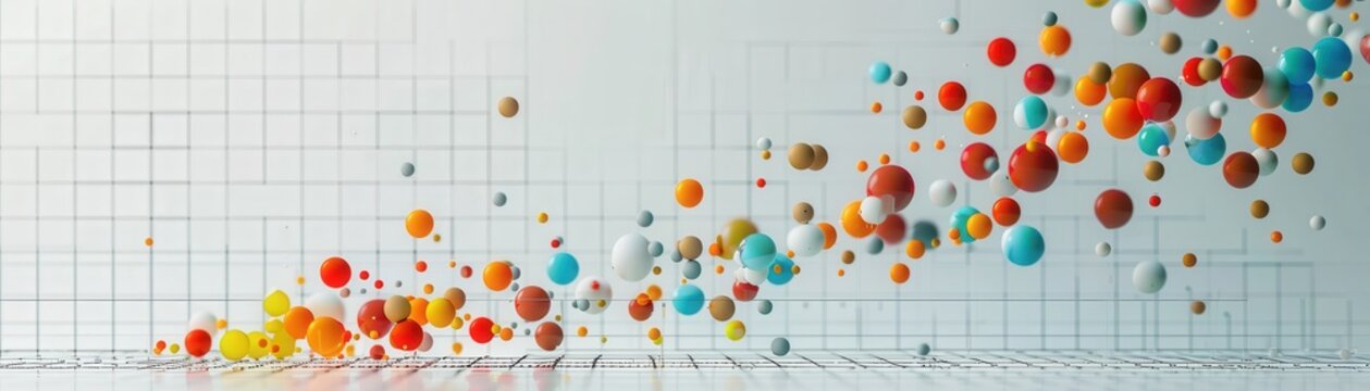 Scatter plot with markers, light background, grid lines, realistic, studio lighting