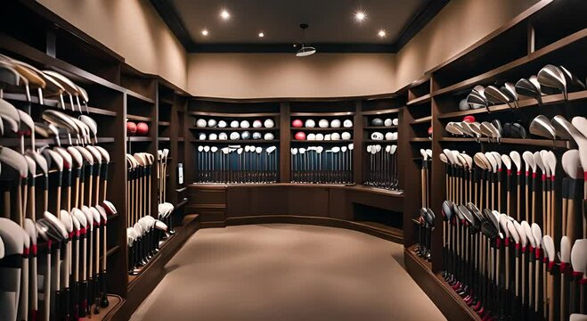 Interior of a golf shop.