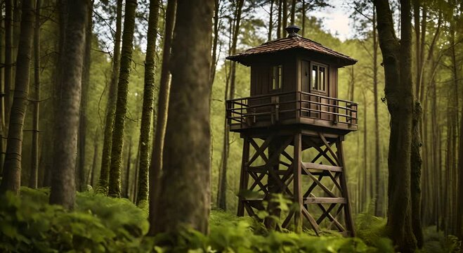 Ranger watchtower in the forest.