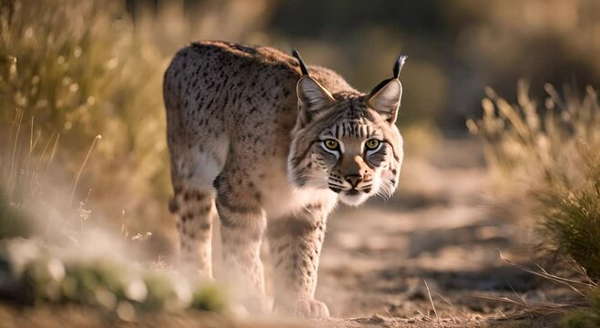 Iberian lynx in nature.