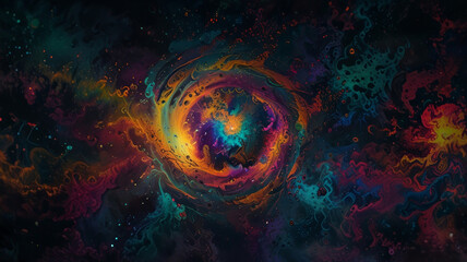Fototapeta premium The multicolored substance of the universe in the form of a ball.