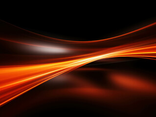 Flowing Curves of Fiery Orange Light Creating an Abstract and Dynamic Pattern on a Dark Background
