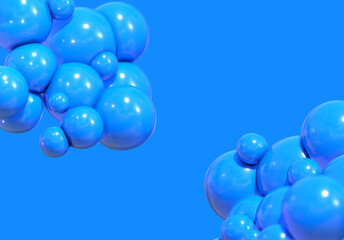3d blue bubble abstract background render