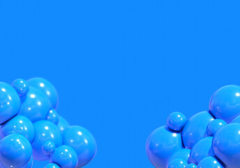3d blue bubble abstract background render