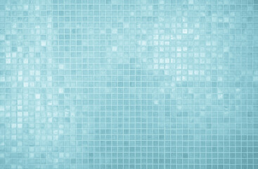 Abstract blue background with some smooth lines in it and some reflections of tile wall.