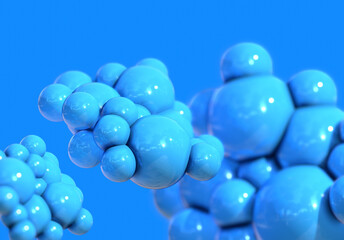 3d blue bubble abstract background render