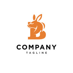 Letter B Kangaroo Head Logo Icon Vector 