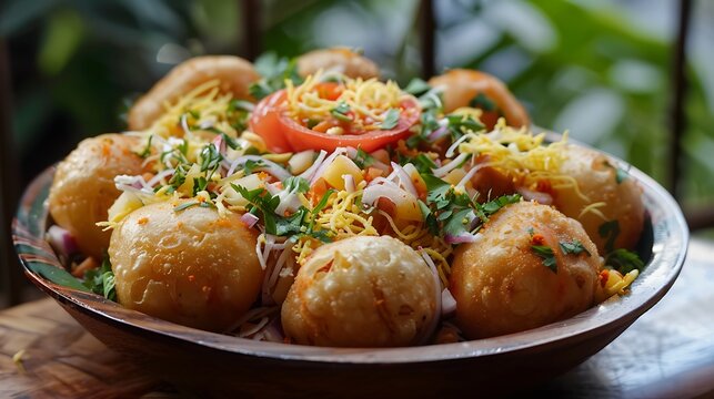 Panipuri Chaat fast food in minute detail masala chaat