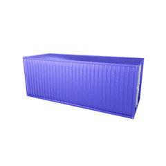 Cargo container storage blue color isolated 3d render
