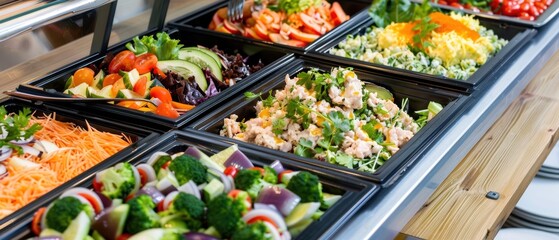 An office potluck featuring healthy dishes prepared by employees