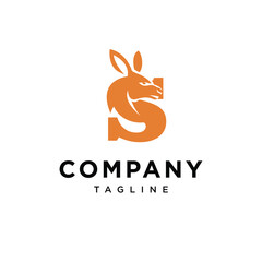 Letter S Kangaroo Head Logo Icon Vector 