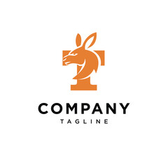 Letter T Kangaroo Head Logo Icon Vector 
