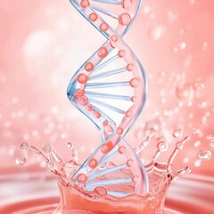 Hyaluronic Acid Molecules Collagen, Helix of Cosmetica - Skincare, Repair, Moisturiser, Liquid Serum or Toner for Beauty Products, Vitamin, Aloe Vera, Antioxidants, Protection, Minerals, Ascorbic Acid