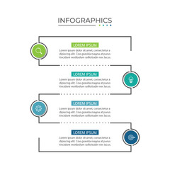 Fototapeta premium Timeline infographic design element. Business concept with 4 steps.
