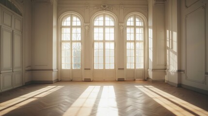 Obraz premium Sunlit empty spacious room 