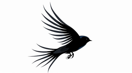 Fototapeta premium Stylish black silhouette of a swallow, showcasing elegance and freedom, perfect for home decor or artistic projects.