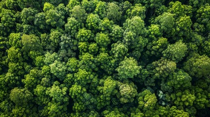 Fototapeta premium Sustainable forestry practices aerial view, UHD