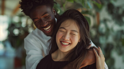 Naklejka premium Young couple in love. 