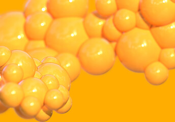 3d yellow bubble abstract background render