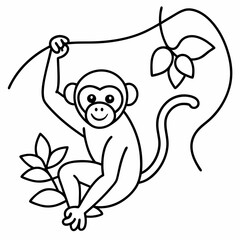 This fun and educational vector illustration coloring book features jungle animals like lions elephants and monkeys perfect for a jungle safari adventure