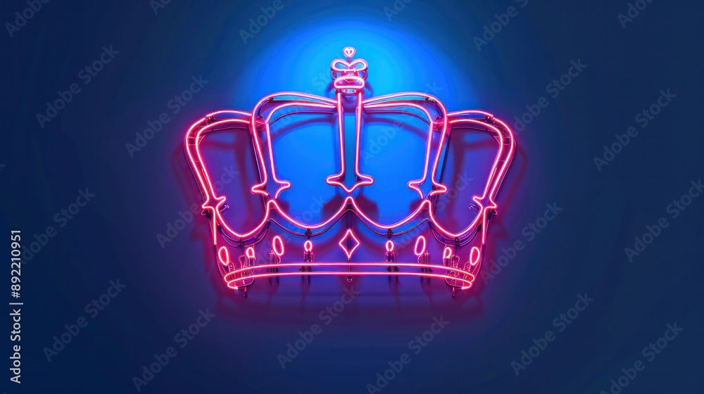 Wall mural neon light crown