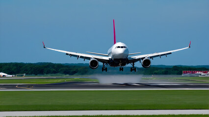 Obraz premium airplane at the airport ai generated