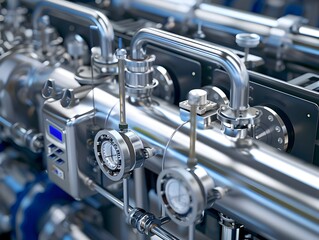 Close up Reverse Osmosis Unit Intricate Water Purification Technical