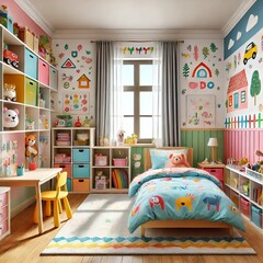interior of an apartment building - children's room3