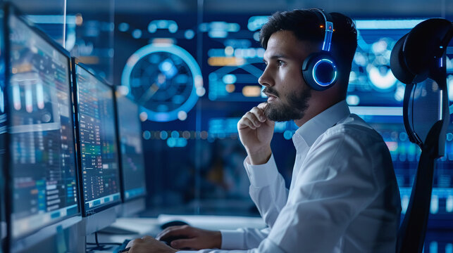 Businessman use AI technology support customer satisfaction and operational efficiency have significantly improved