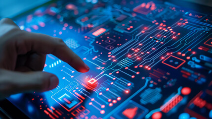 Obraz premium Businessman use AI technology for business management development