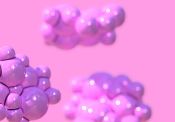 pink 3d bubble abstract background render