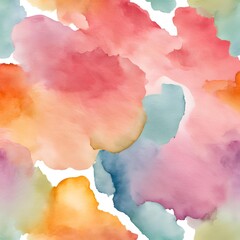 Abstract Watercolor Texture in Various Pastel Colors on White Background - 1
