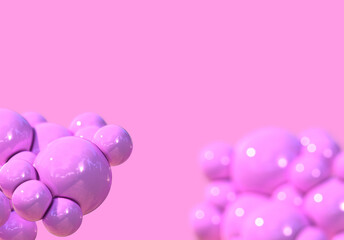 pink 3d bubble abstract background render