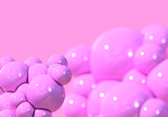 pink 3d bubble abstract background render